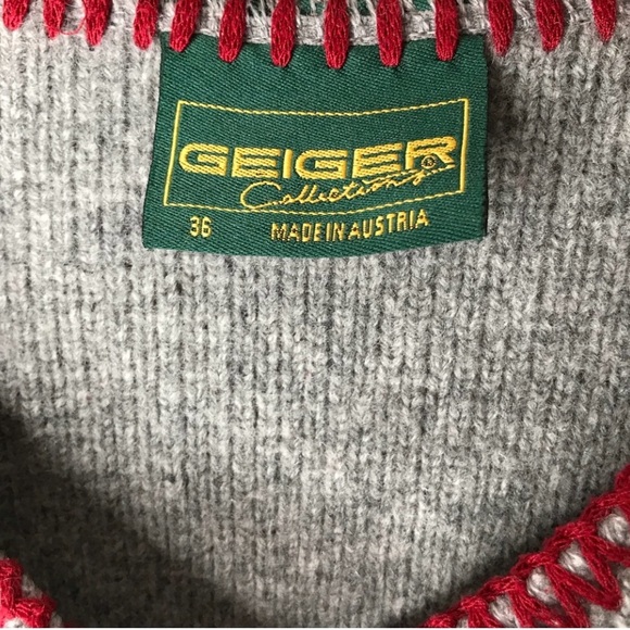 Geiger of Austria Wool Jacket Austrian Wool Sweater Cardigan Grey Multi Button - Picture 5 of 13